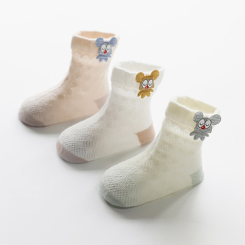 Baby mesh socks, fine cotton models, boneless suture