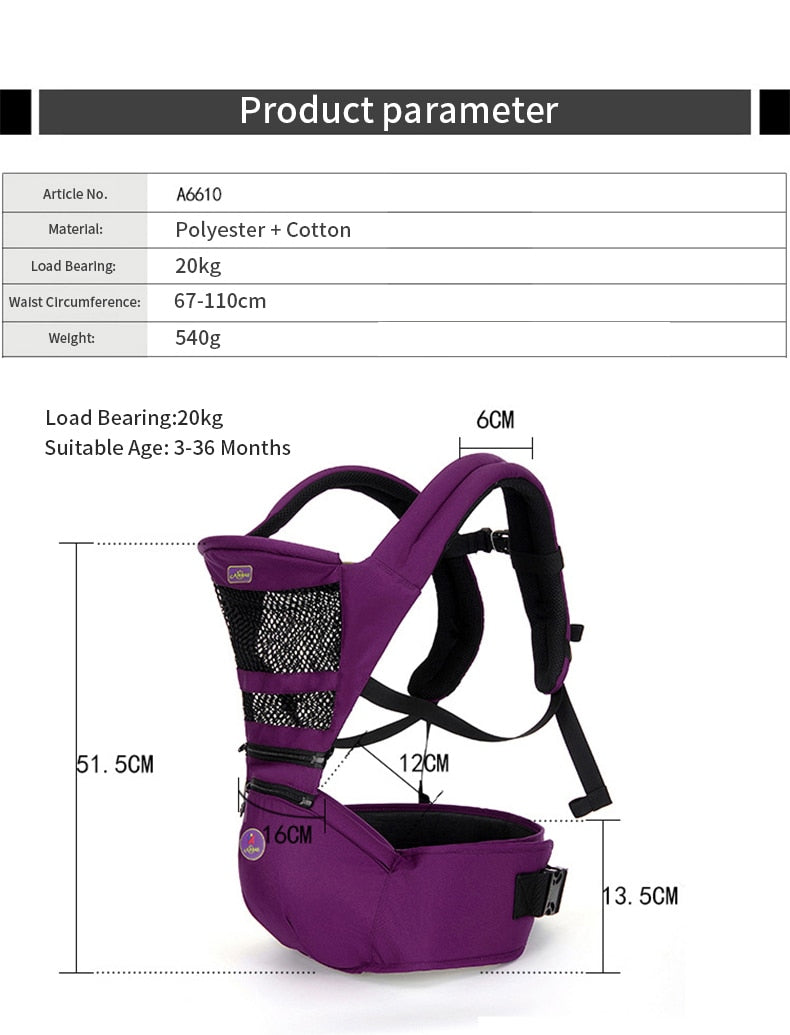 Baby Carrier Infant Kid Hip Seat Kangaroo Sling Front Facing Backpack - GuGuTon