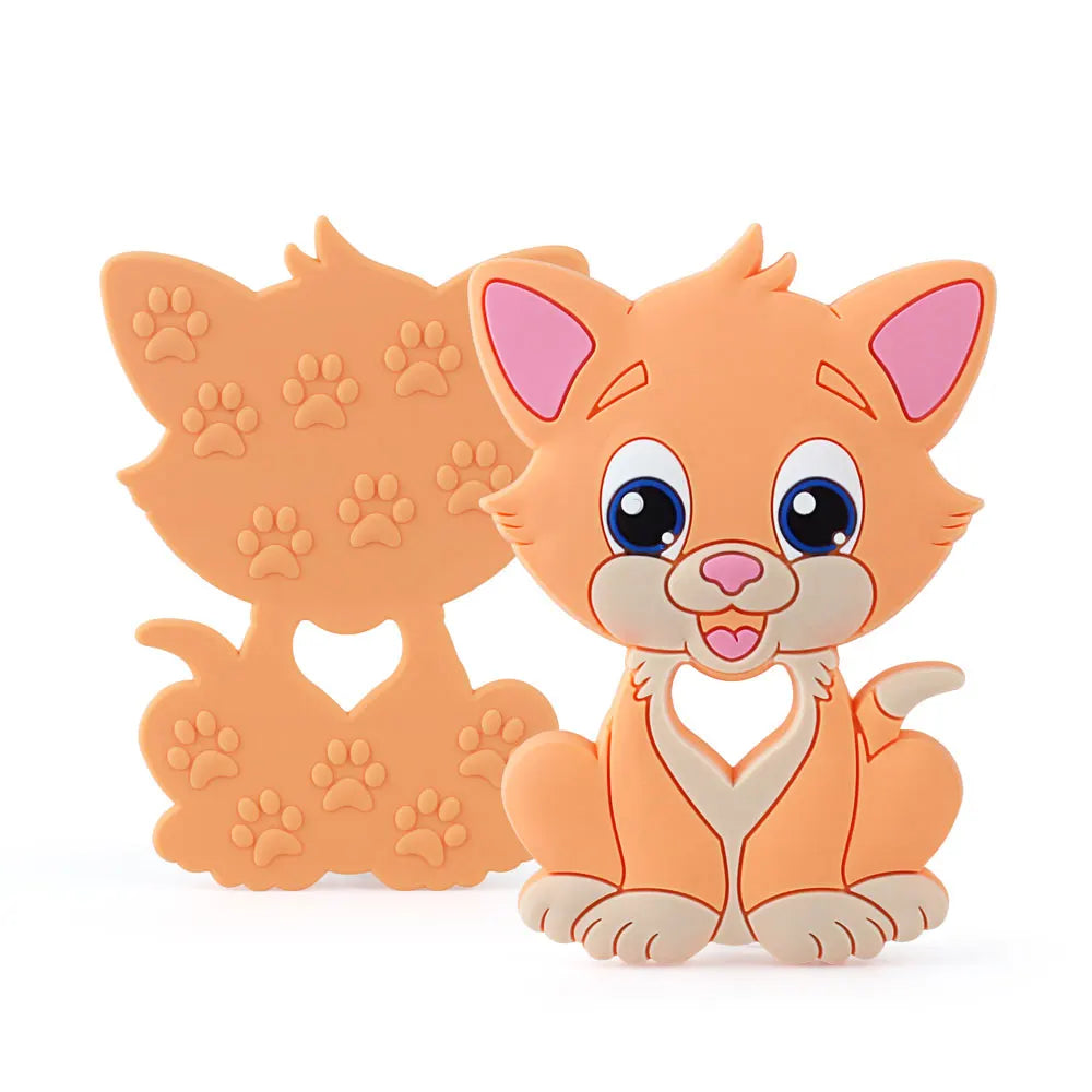 1pc Silicone Baby Teether Cartoon Animal BPA Food Grade DIY Nipple Holder