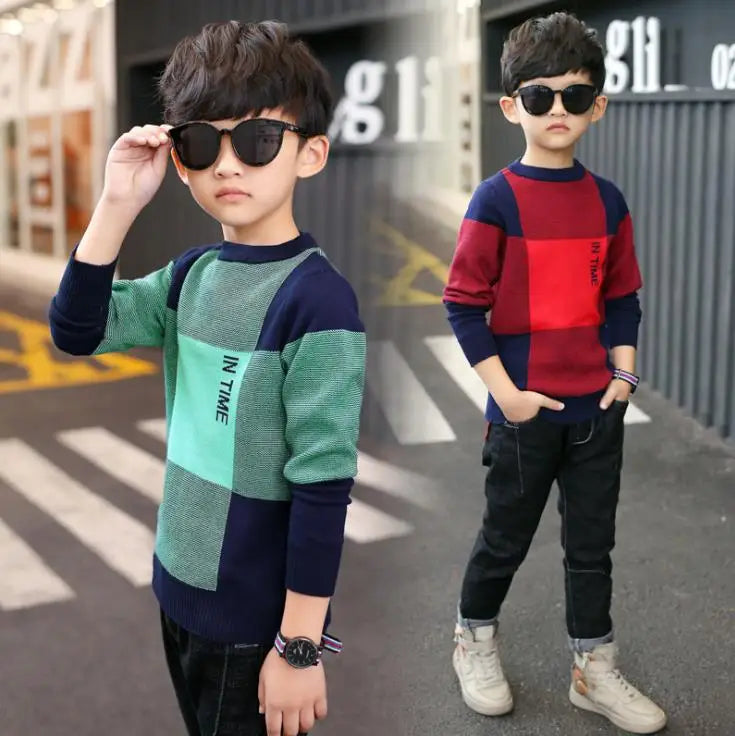 Wally Boy's Round Collar Sweater