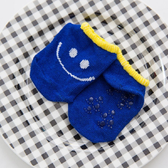 cartoon socks, non-slip cotton for newborns