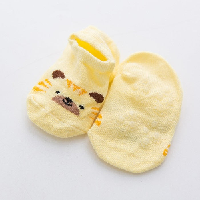 cartoon socks, non-slip cotton for newborns