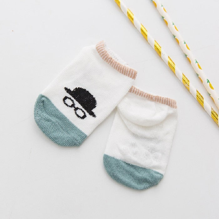 cartoon socks, non-slip cotton for newborns