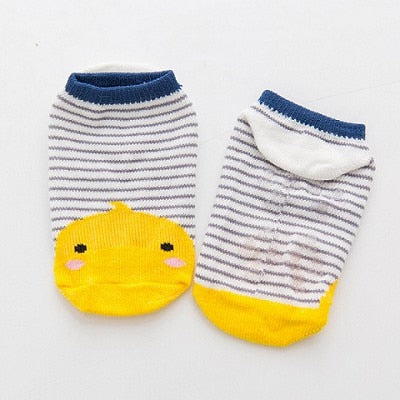 cartoon socks, non-slip cotton for newborns