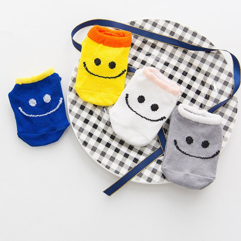 cartoon socks, non-slip cotton for newborns