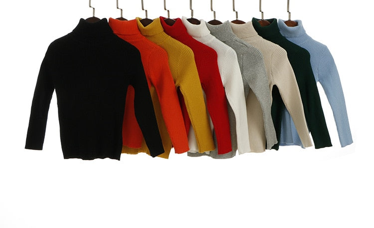Elegant Kids Turtleneck Pullover Knitted Bottoming Boys Sweaters