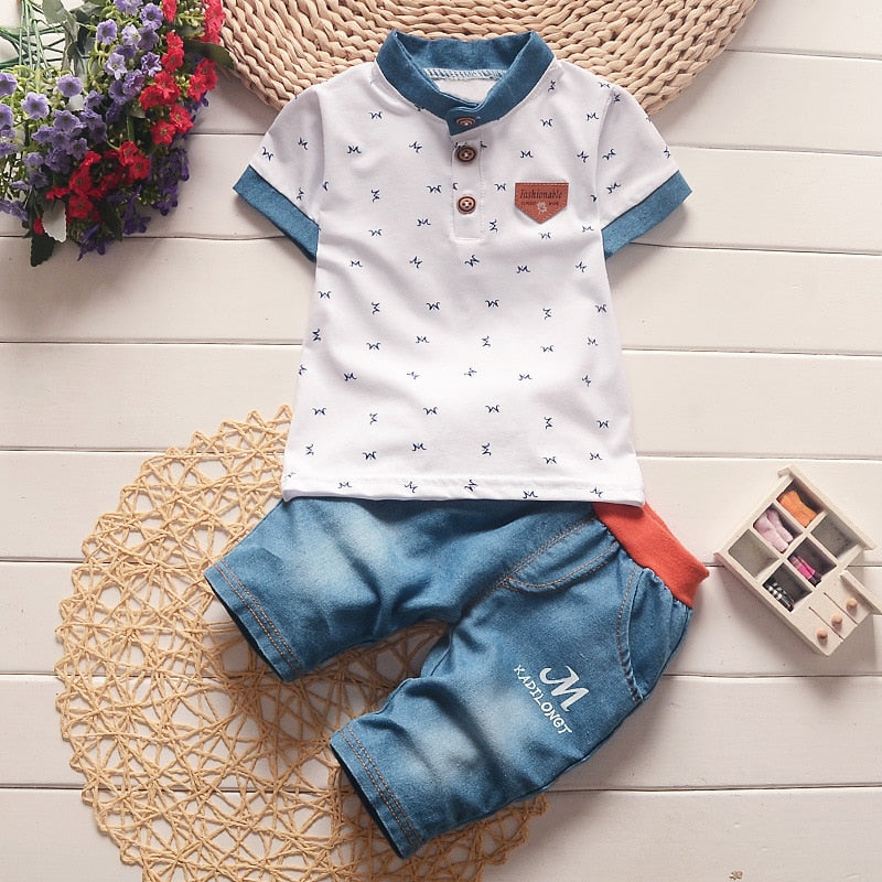 Anthony 2 Piece Fashion Style Boys Summer Clothing Sets - GuGuTon