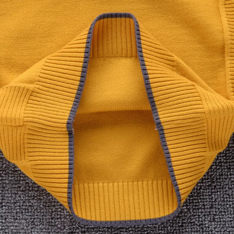 Formal Turn Down Collar Sweater Cottons Winter Thicken