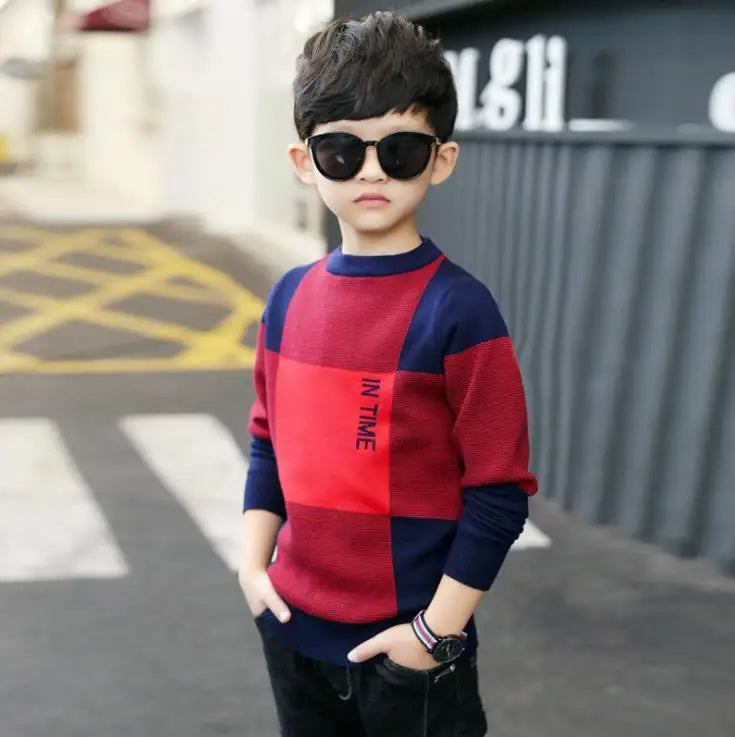Wally Boy's Round Collar Sweater