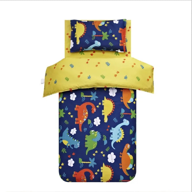 3Pcs Cotton Crib Bed Linen Kit Cartoon Baby Bedding Set