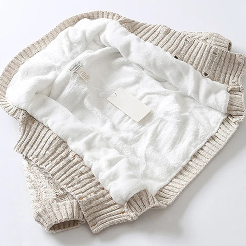 Luis Long Sleeve Fleece Lined Knitted Sweater
