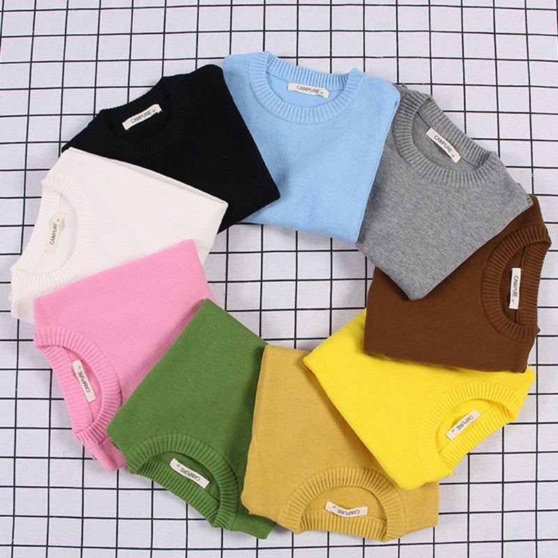Baby Soft Turtleneck Sweaters Kids Casual Knitted