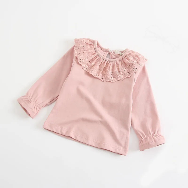 Lace Baby Girl Long Sleeve Tops for Infants 3-24 Months