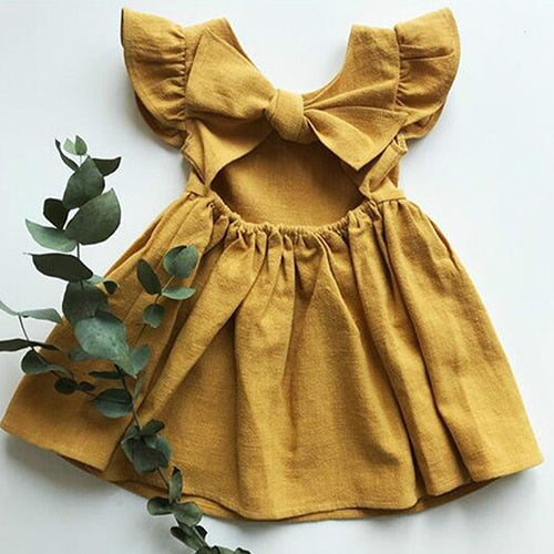 Lia Style Summer Flying sleeve Cotton Princess Dres