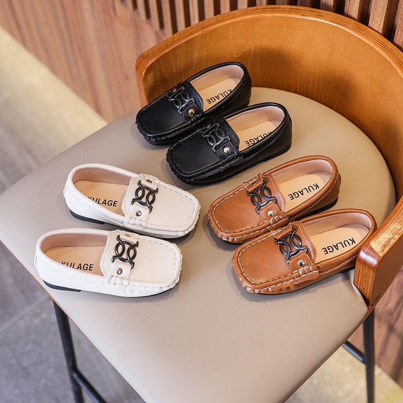Fashion Children Loafers Boys Party Wedding Shoes Moccasins Metal - GuGuTon