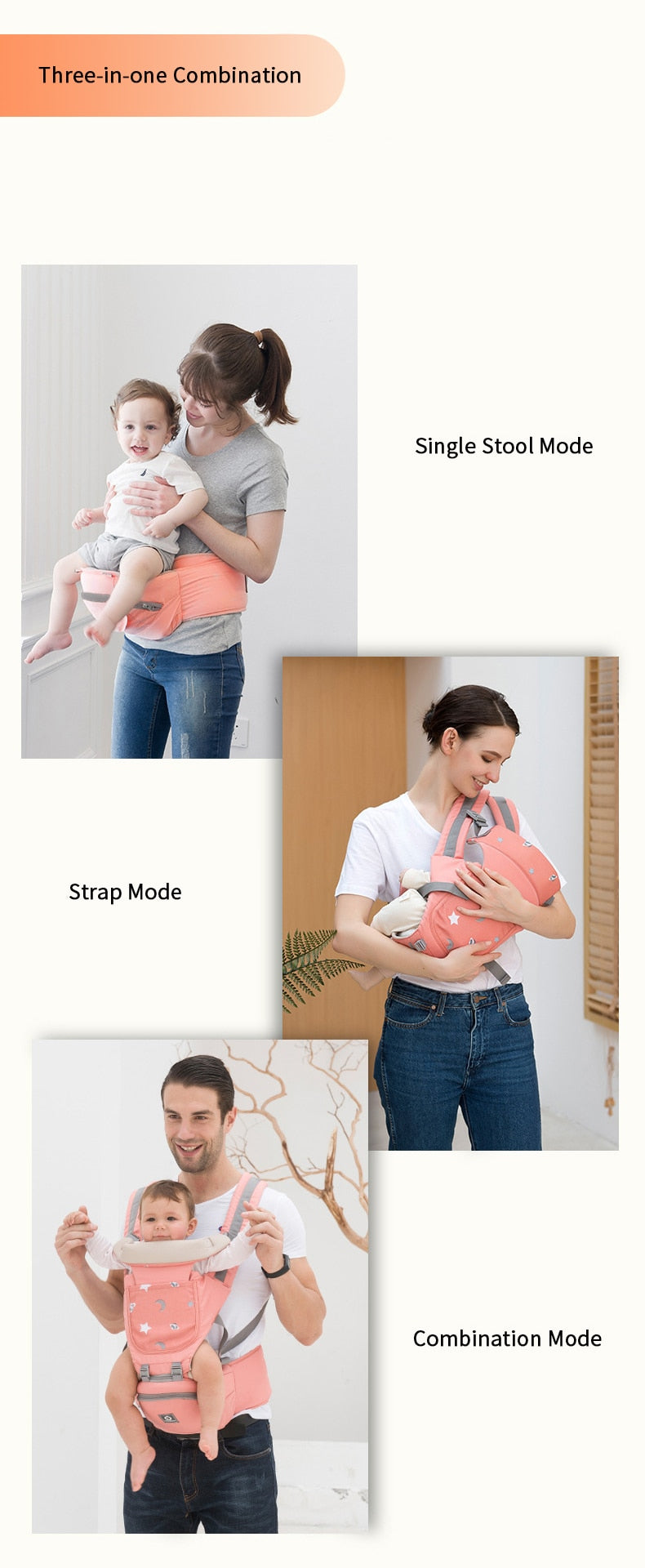Breathable Baby Carrier Infant Baby Facing Kangaroo Baby Wrap Sling - GuGuTon