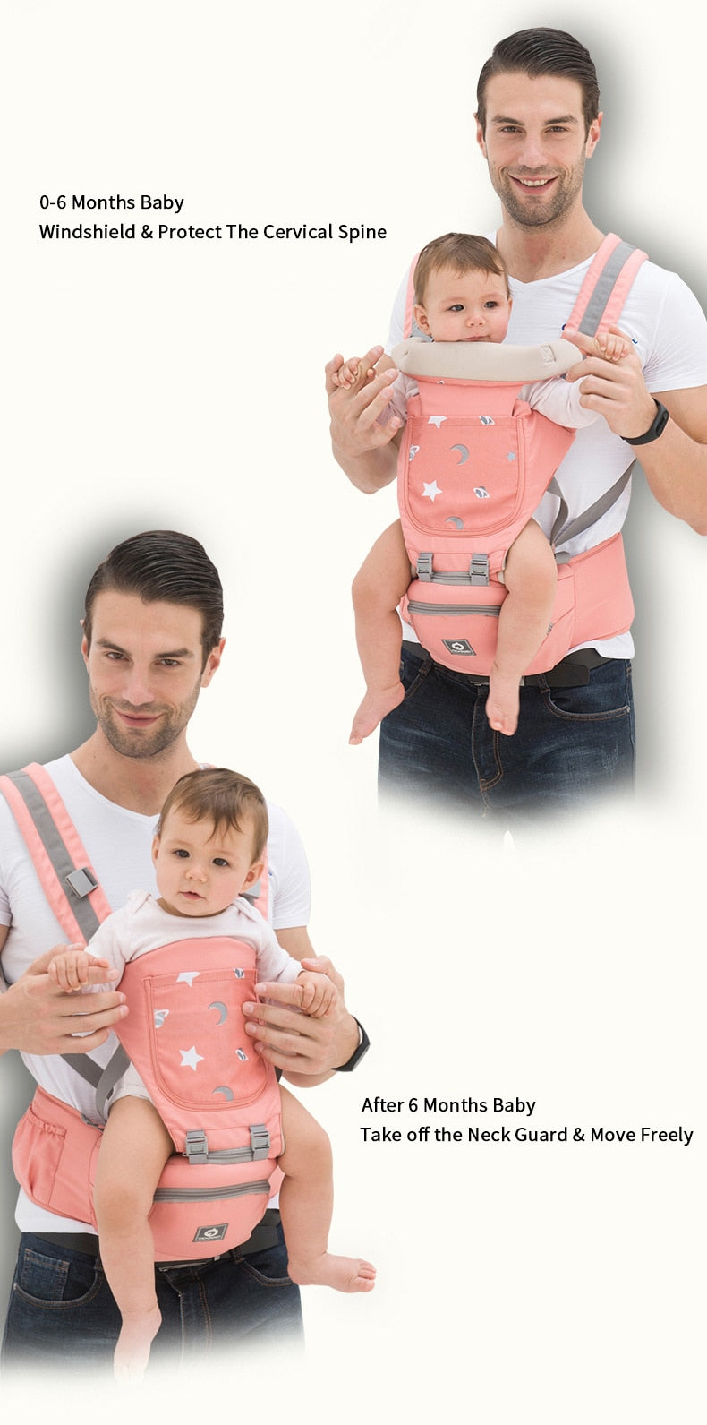 Breathable Baby Carrier Infant Baby Facing Kangaroo Baby Wrap Sling - GuGuTon