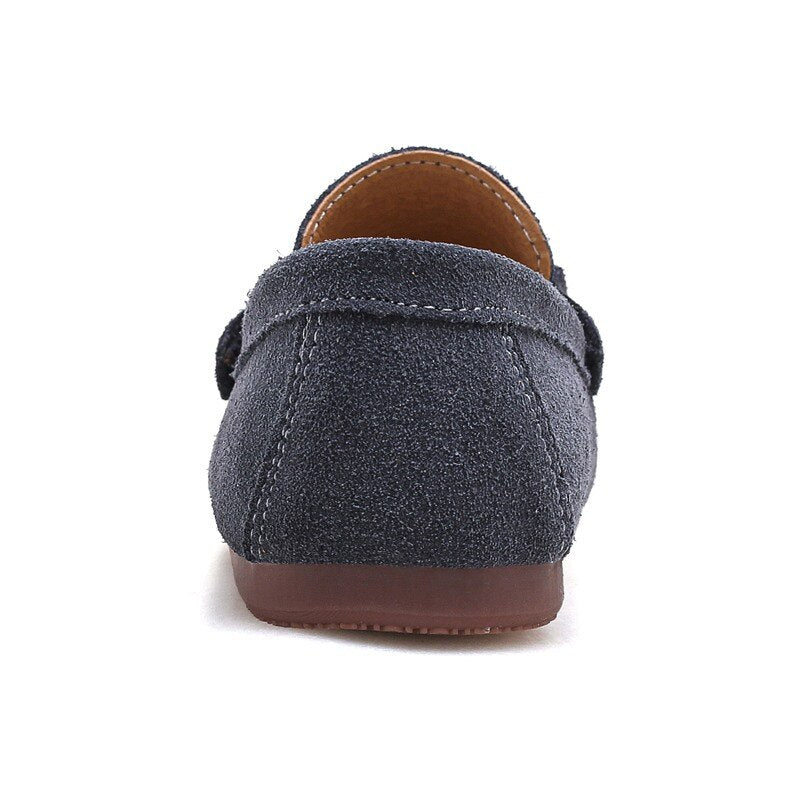 Boys Casual Hand Made Kids Loafers Black Gray Big boy Casual Slip On Flats Shoes - GuGuTon