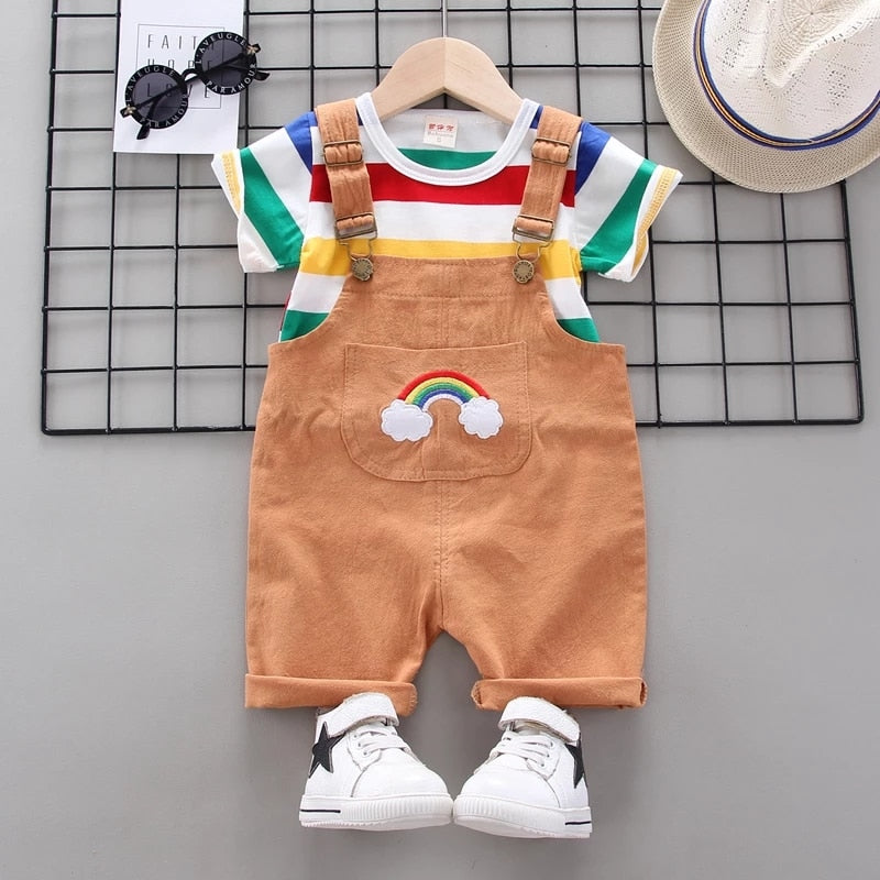 Harry Summer Clothes T-shirt and Bib Shorts for Boys Outing - GuGuTon