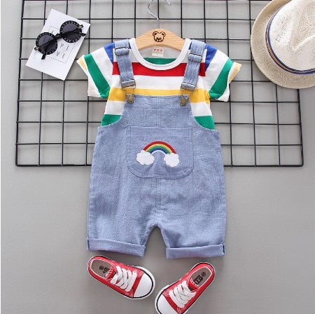 Harry Summer Clothes T-shirt and Bib Shorts for Boys Outing - GuGuTon