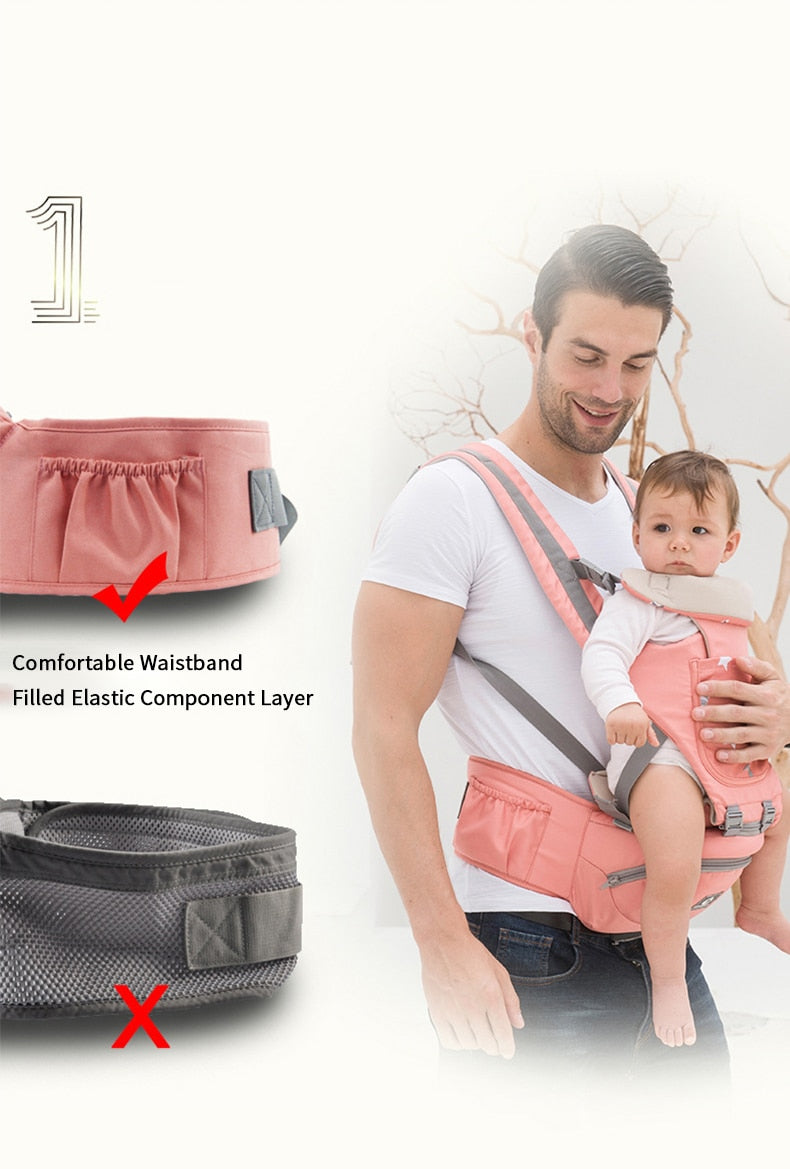 Breathable Baby Carrier Infant Baby Facing Kangaroo Baby Wrap Sling - GuGuTon