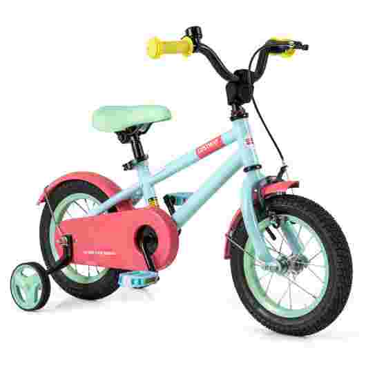 Kids Adjustable Bike with Training Wheels - 12 Inch Blue