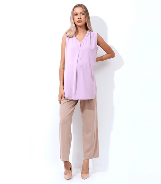 Zoila Pleat Front V-Neck Maternity Outwear