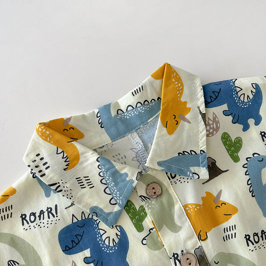 Samuel Dinosaur Beach Short Sleeve Shirt - GuGuTon baby store - Baby Fashion - Toddlers Outfits - Babies Outfits - Toddler Clothes - Kids Clothing - Newborn Clothes - Newborn Wear - Kids Wear - Trending Clothes - Trending Outfits - Fall Fashion - Winter Fashion - Girls Clothes - Boys Clothes - Babies Wear - Kids Accessories - KidsWear - Summer Clothes - Summer Fashion - Summer Trend - Falls Sweaters - Tops - Bottom - Jeans - Blouse - Dresses - Newborn Dresses - Toys