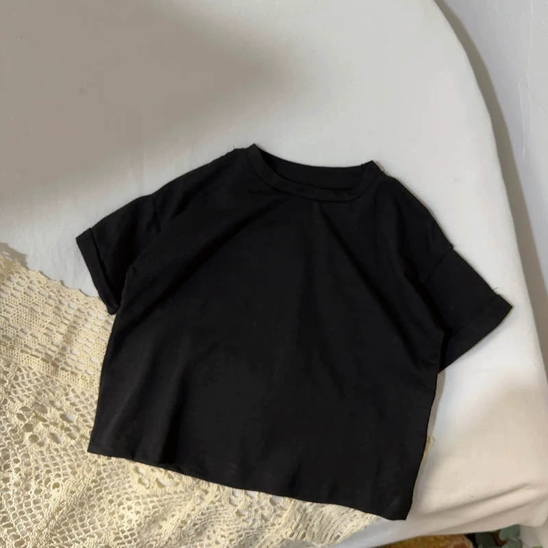 Ian Comfortable Korean Style Pure Color Tees