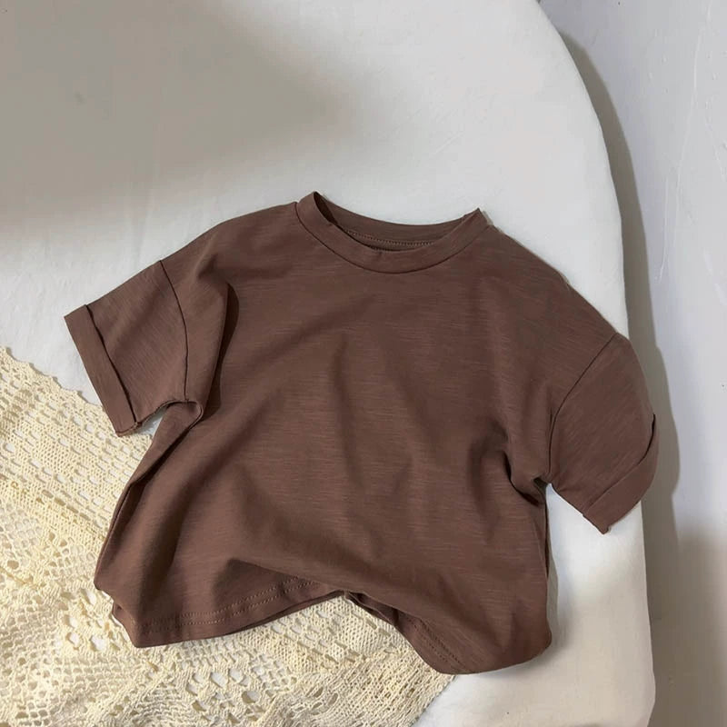 Ian Comfortable Korean Style Pure Color Tees