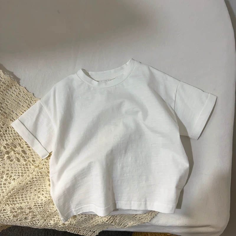 Ian Comfortable Korean Style Pure Color Tees