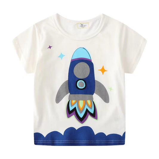 Diego round Neck Short-Sleeved T-shirt - GuGuTon baby store - Baby Fashion - Toddlers Outfits - Babies Outfits - Toddler Clothes - Kids Clothing - Newborn Clothes - Newborn Wear - Kids Wear - Trending Clothes - Trending Outfits - Fall Fashion - Winter Fashion - Girls Clothes - Boys Clothes - Babies Wear - Kids Accessories - KidsWear - Summer Clothes - Summer Fashion - Summer Trend - Falls Sweaters - Tops - Bottom - Jeans - Blouse - Dresses - Newborn Dresses - Toys