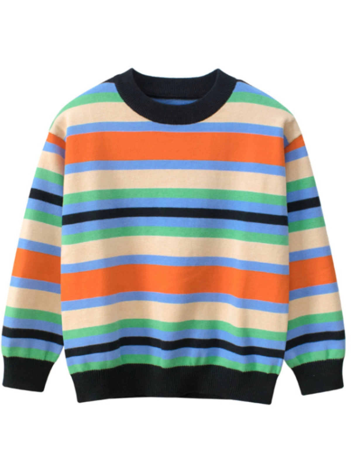 Oscar Striped round Neck Cotton Sweater