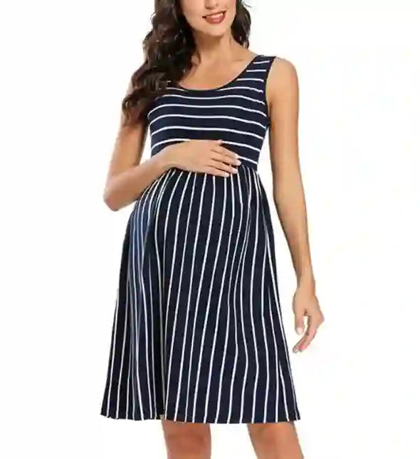 Indhira Striped Maternity Dress