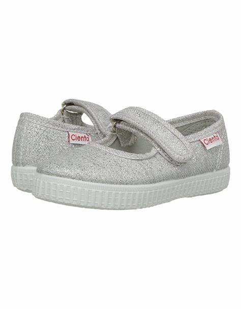 Praia Cienta Silver Sparkle MaryJanes