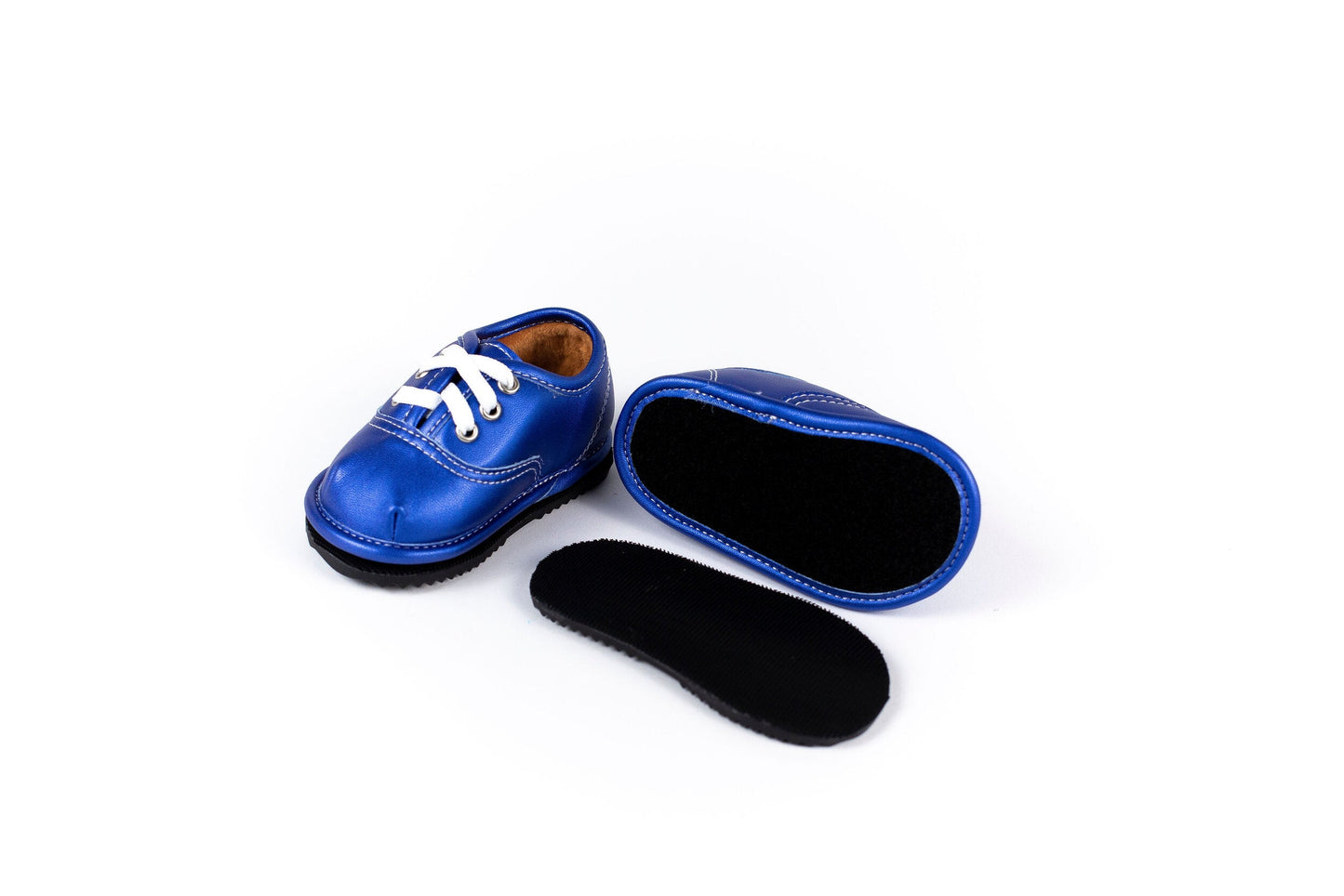 Blue Lace Up Shoe Top with Velvet Lining