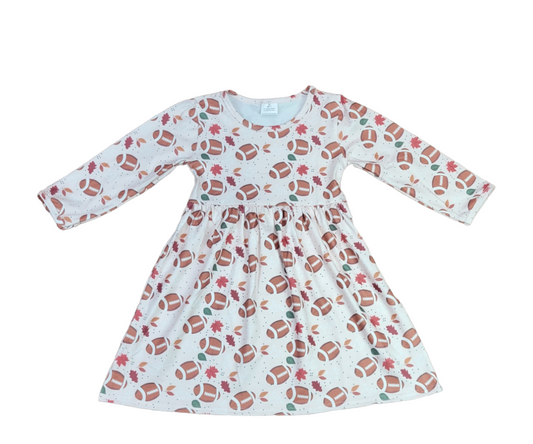 Jesus Football And Fall Y'all Long Sleeve Milk Silk Dress