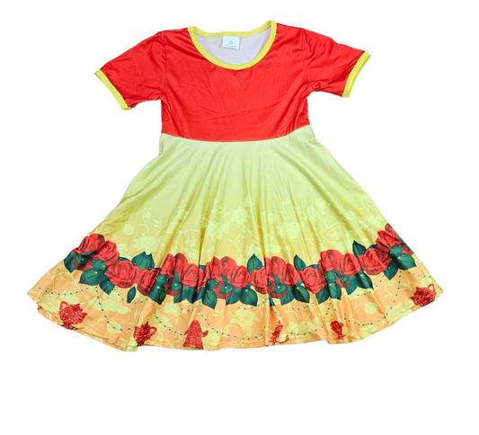 Nathaniel Belle Short Sleeve Milk Silk Twirl Dress