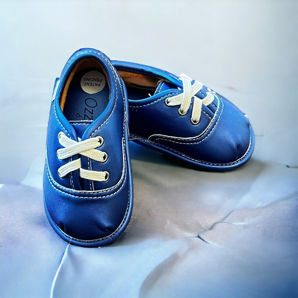 Blue Lace Up Shoe Top with Velvet Lining