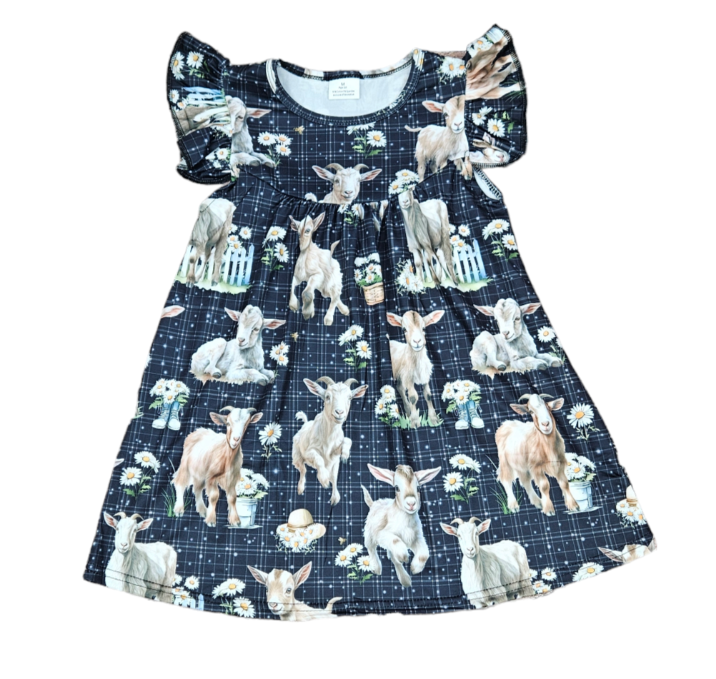 Liannie Give It All Your Goat Milk Silk Flutter Dress