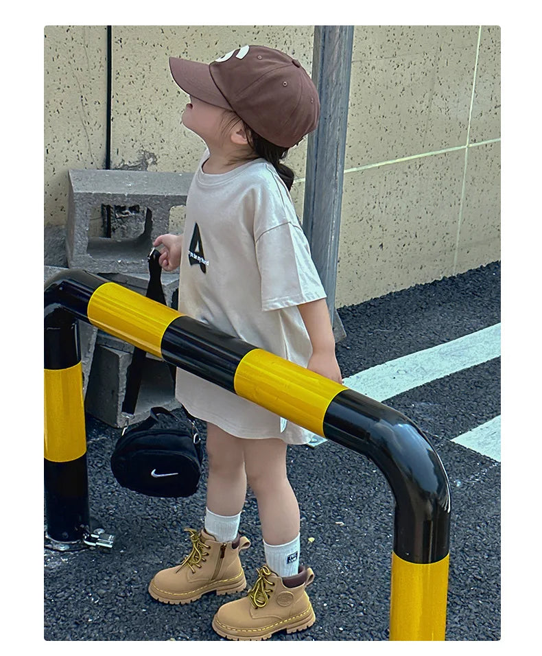 Emma Letter Print T-shirt Baby Cotton Sleeve Tees Kid Casual