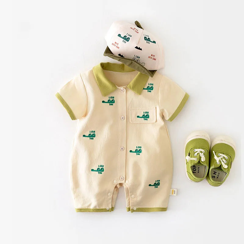 Misael Baby Summer Clothes Crocodile printed Boys Romper