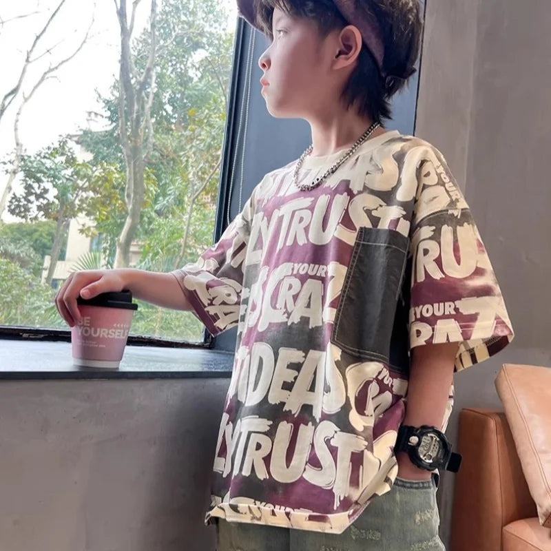 Tailer Summer Boys Cotton Children Tees