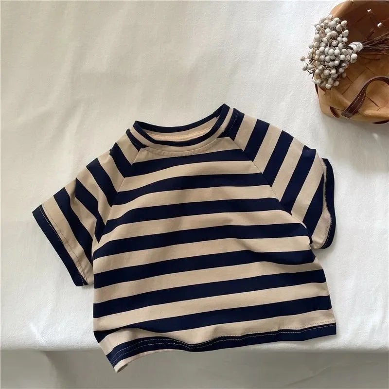 Leo Striped Cotton Short Sleeve Tees