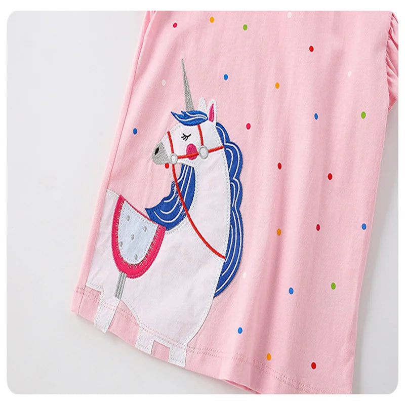 Leire Hot Selling Mouse Embroidery Cotton Summer Girls Children's