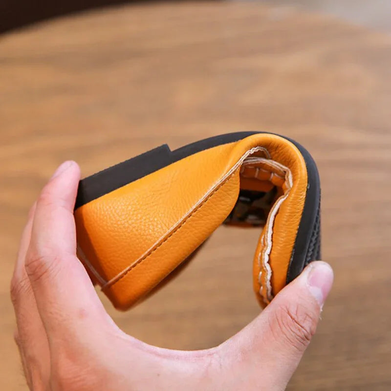 Boys Leather Casual Shoes Comfortable Children Flats Slip on Loafers Baby Soft Moccasins - GuGuTon