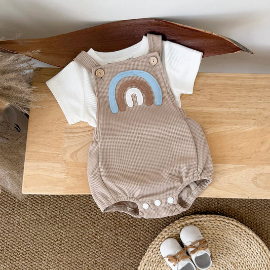 Waffle Rainbow Romper Set