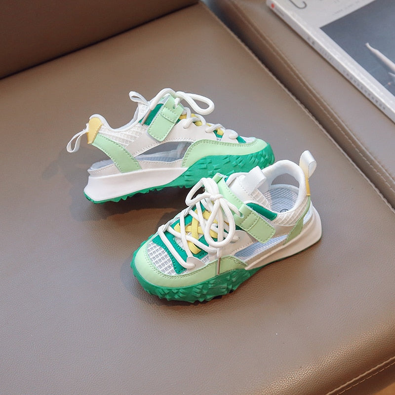 Shoes Gilrs Fashion Bright Green Sneakers Boys Breathable - GuGuTon