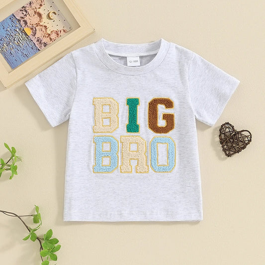 Troy Letter Crewneck Short Sleeve Tees - GuGuTon baby store - Baby Fashion - Toddlers Outfits - Babies Outfits - Toddler Clothes - Kids Clothing - Newborn Clothes - Newborn Wear - Kids Wear - Trending Clothes - Trending Outfits - Fall Fashion - Winter Fashion - Girls Clothes - Boys Clothes - Babies Wear - Kids Accessories - KidsWear - Summer Clothes - Summer Fashion - Summer Trend - Falls Sweaters - Tops - Bottom - Jeans - Blouse - Dresses - Newborn Dresses - Toys