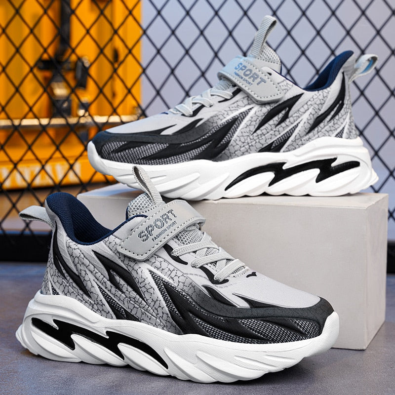 Hook and Loop Athletic Running Shoes for Boys Big Kids